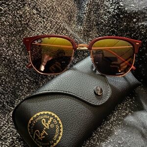 Ray Ban. Rose gold, squared frame sunglasses